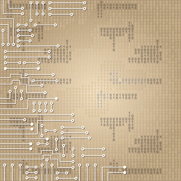 Drawing modern electronic circuit and  binary code