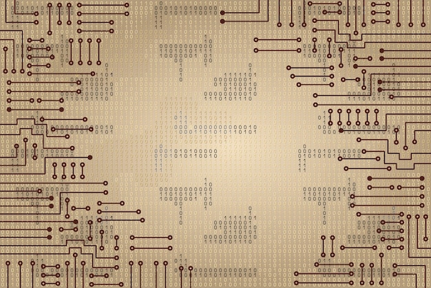 Drawing modern electronic circuit and  binary code
