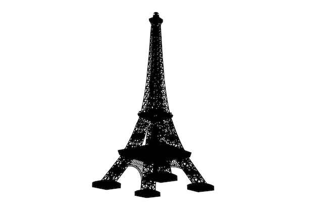 Drawing sketch of the Eiffel Tower on a white background vector