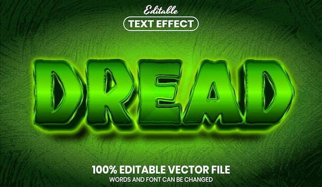 dread text, font style editable text effect