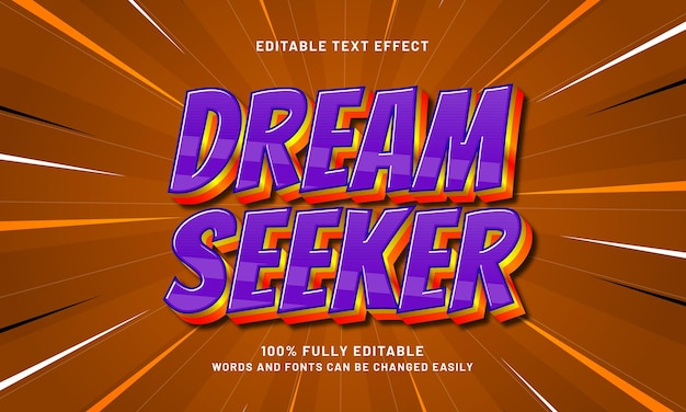 dream seeker editable text effects with a nice and kids theme