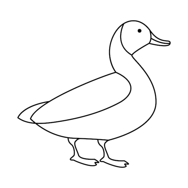 Duck outline simple icon Duck bird single line art vector drawing