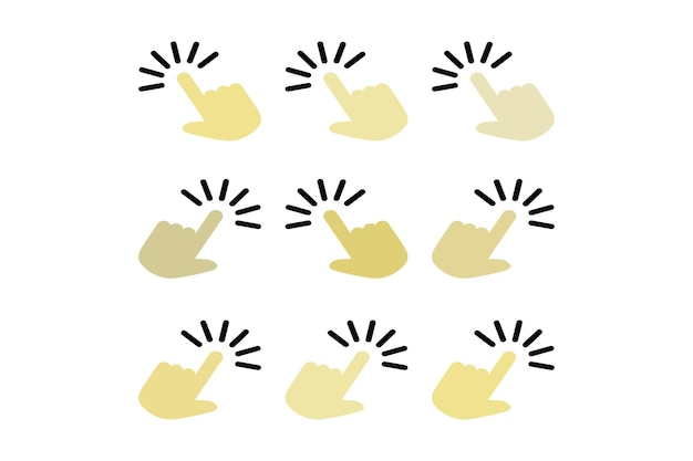 dynamic hand pointing finger vectors tailored for promotions clean hand pointing finger icon sets