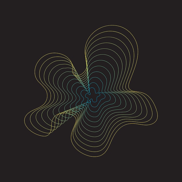dynamic lines and dots for background music network design with particles Radial sound wave curve