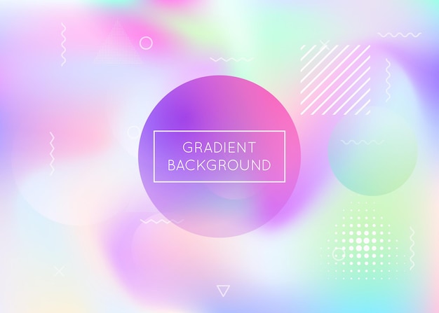 Dynamic shape background with liquid fluid Holographic bauhaus