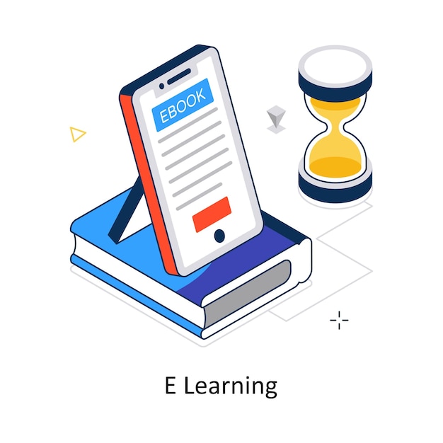 E Learning concept vector isometric style stock illustration EPS file