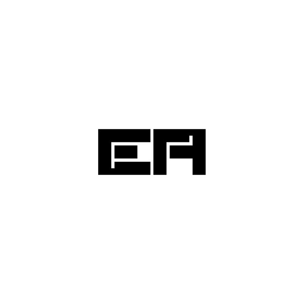 EA monogram logo design písmeno text jméno symbol monochromatické logotyp abeceda znak jednoduché logo