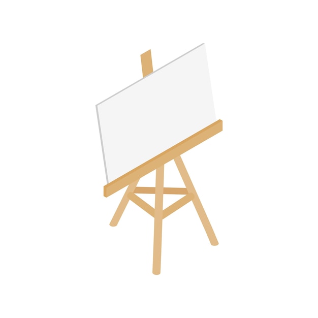 Easel icon in isometric 3d style isolated on white background Drawing and art symbol