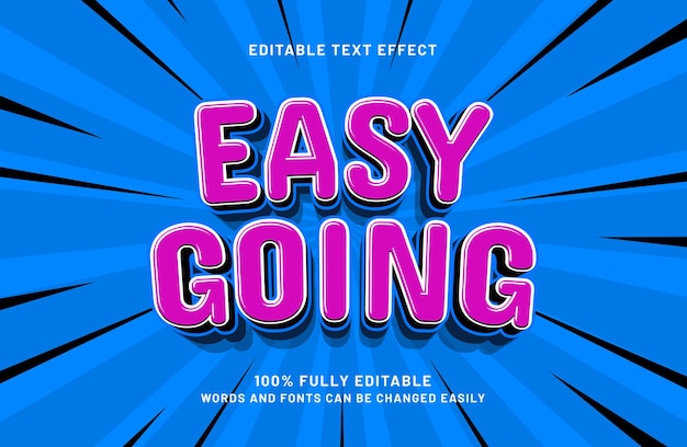 easy going 3d editable text effect