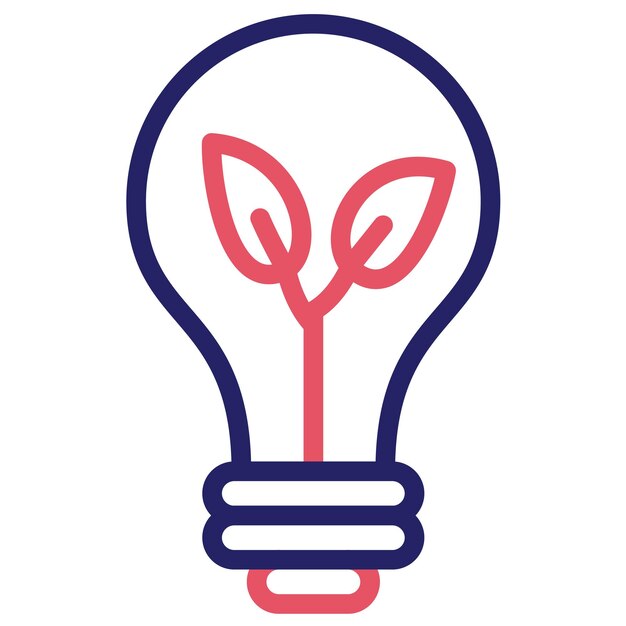 Eco Bulb vector icon illustration of Sustainable Energy iconset