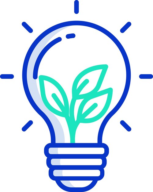 Eco Lampsolid outline color vector illustration