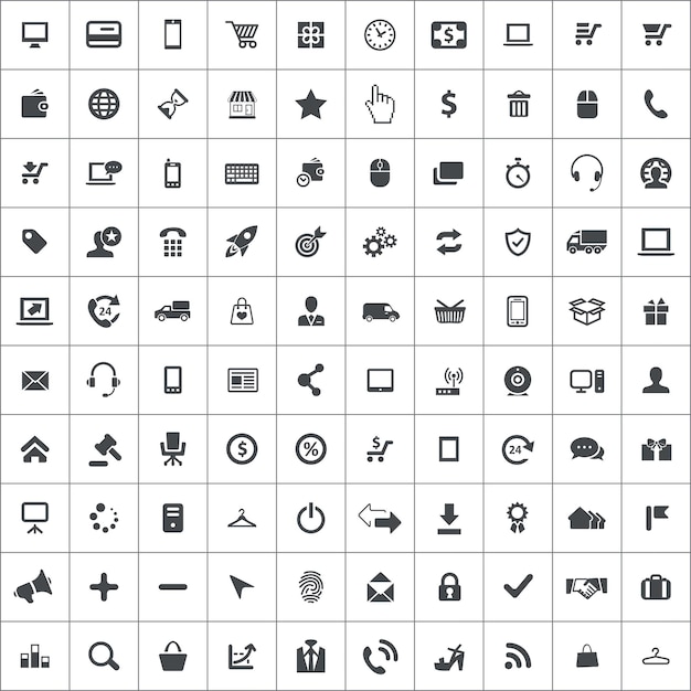 Ecommerce 100 icons universal set