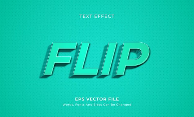 editable 3d flip text effect
