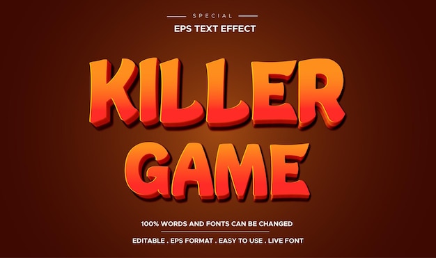 editable killer game text effect
