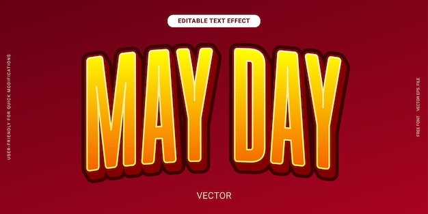 editable may month text effect in elegant red gradient vector style for seasonal art