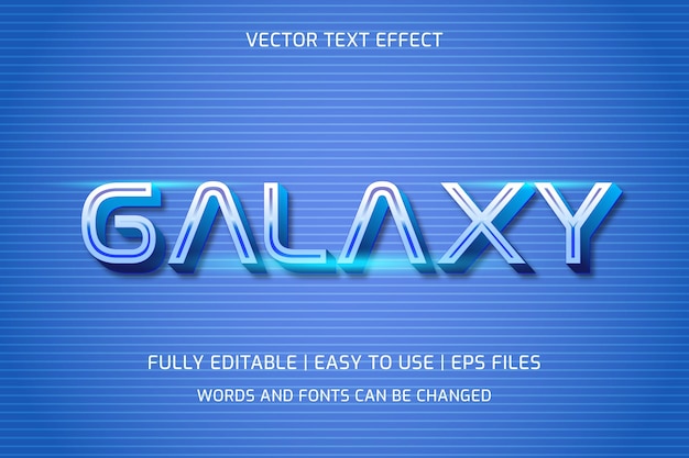 editable modern vector text effect galaxy fully editabe eps files easy to use