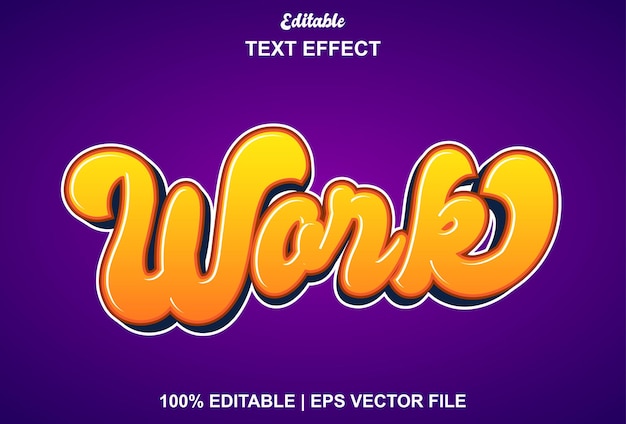editable orange work text effect for promotions and logos