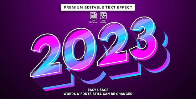 Editable text effect 2023