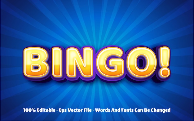 editable text effect, bingo