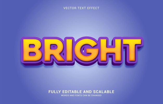 Editable text effect Bright style can be use to make Title