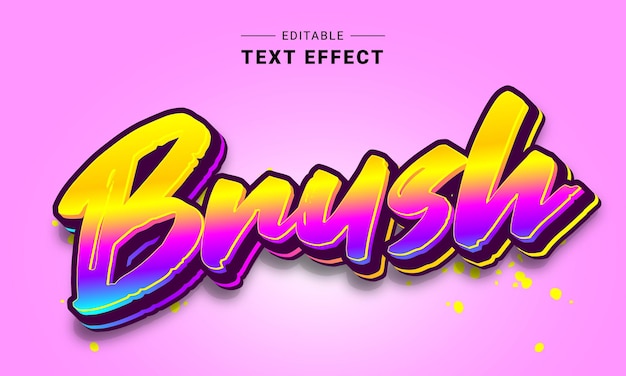 Editable text effect for illustrator Brush text effect