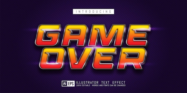 Editable text effect - Game over text style concept