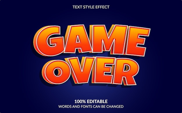 Editable Text Effect, Game Over, Video Game Text Style