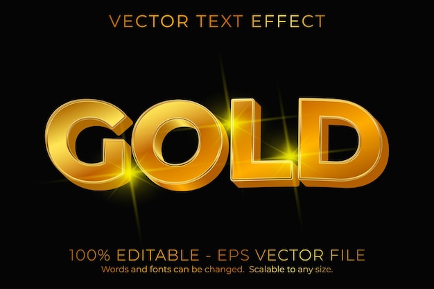 editable text effect gold