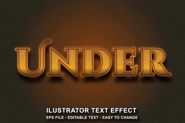 Editable text effect golden color style