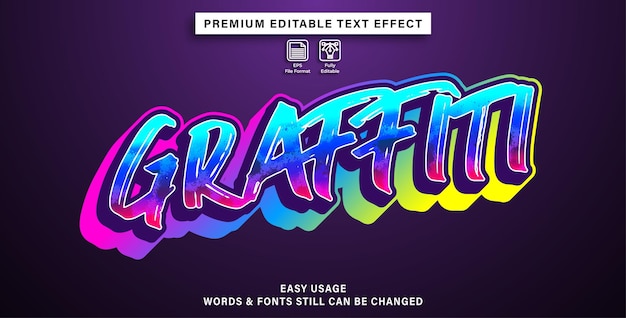 editable text effect graffiti