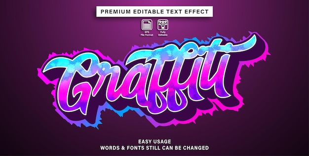 editable text effect graffiti