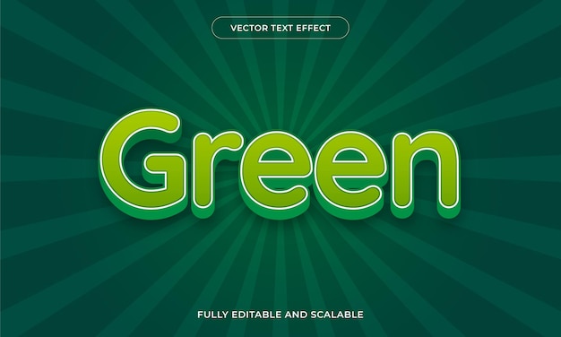 editable text effect  green style