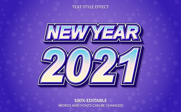 Editable text effect Happy New Year With Abstract Background