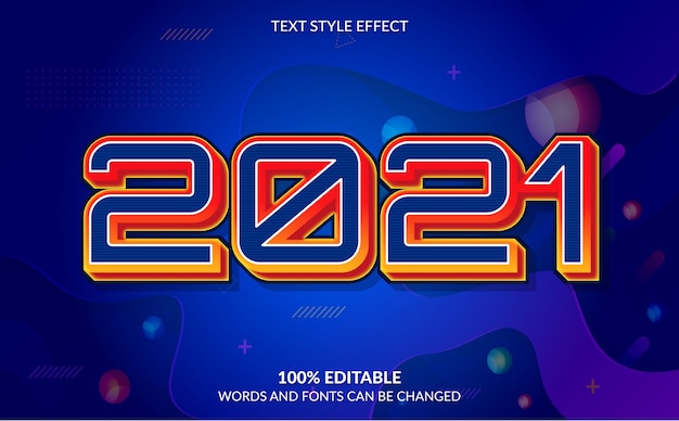 Editable text effect Happy New Year With Abstract Background