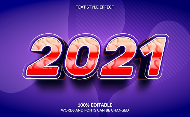 Editable text effect Happy New Year With Abstract Background