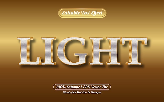 editable text effect light gold style