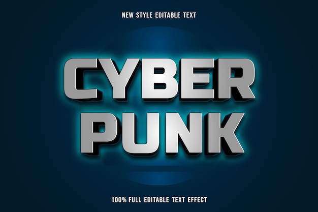 editable text effect punk in gray and dark green