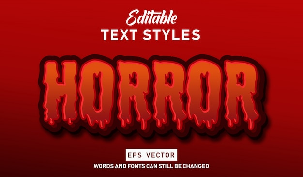 editable text effect red horror  