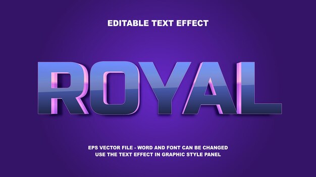 Editable Text Effect Royal 3D Vector Template