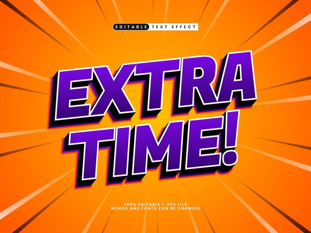 editable text effect style extra time