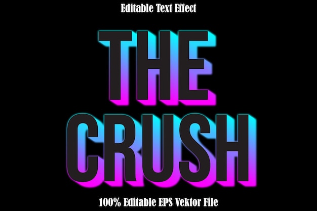 Editable Text Effect The Crush 3D Neon Style