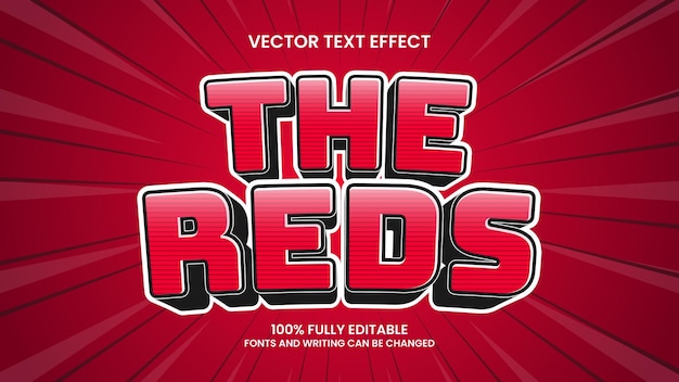 editable text effect the reds