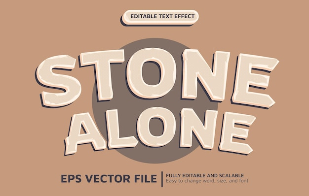 editable text effect with soft stone style in cream color