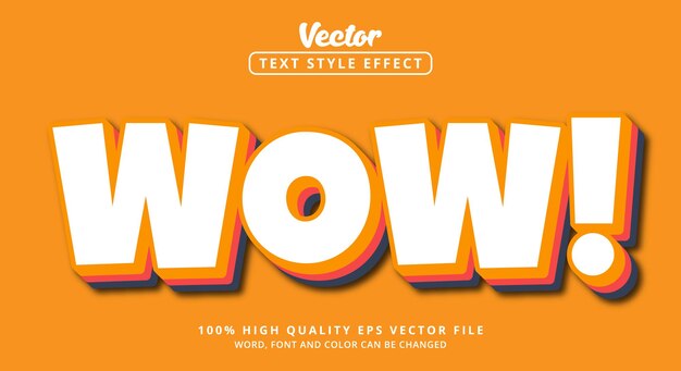 Editable text effect, Wow text with orange style and layered style