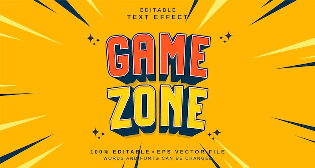 Editable text style effect Game Zone text style theme