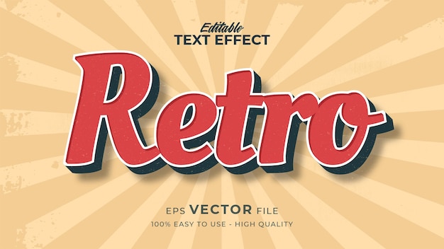editable text style effect - retro text in grunge style theme