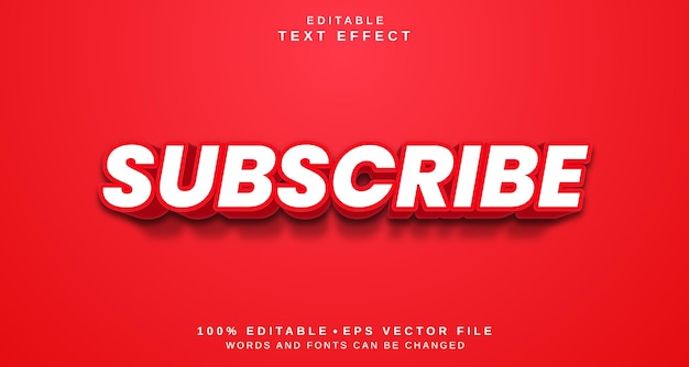 Editable text style effect Subscribe text style theme