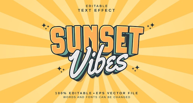 editable text style effect sunset vibes text style theme