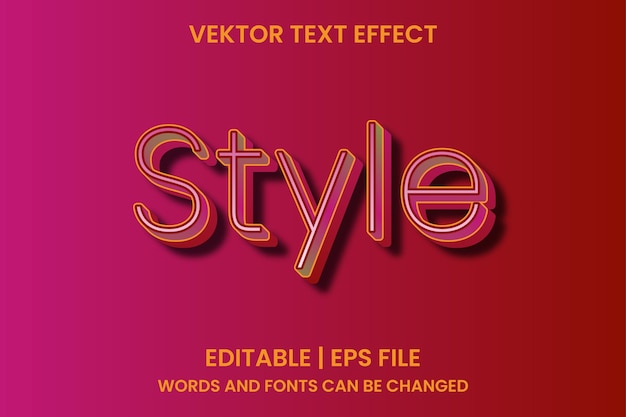 Editable text style effects