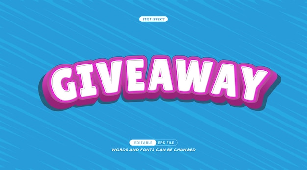 Editable Vector Giveaway Text Effect
